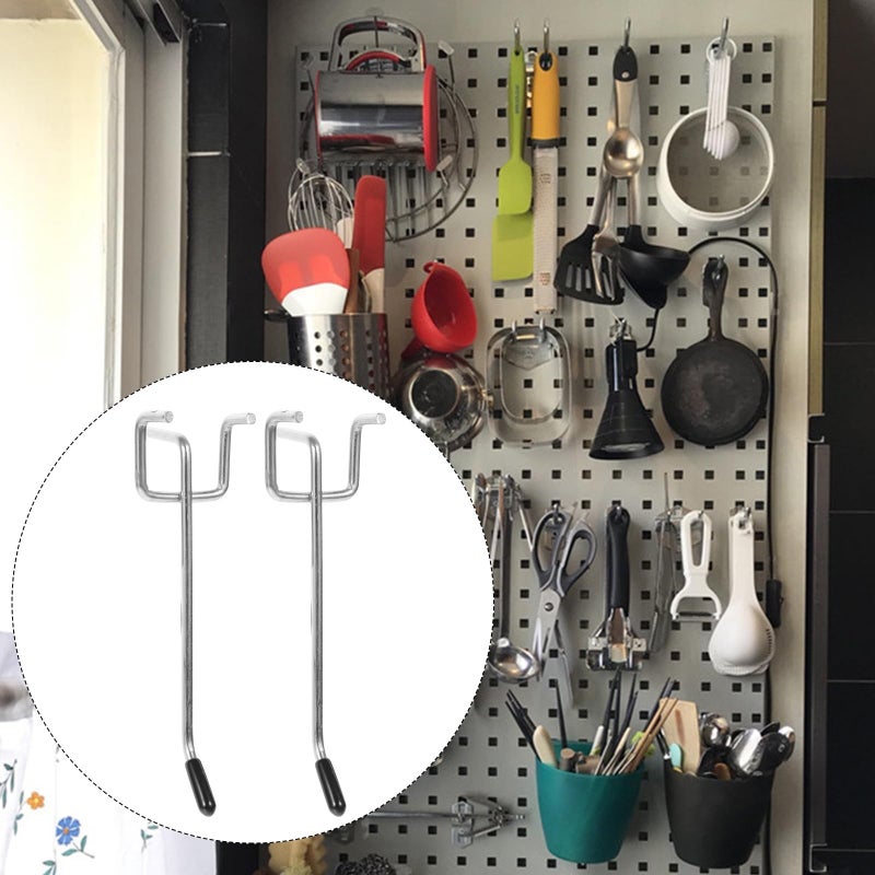 Iron Pegboard Hooks 20 Sets With Protective Caps Heavy Duty Double Prong For Tool Organization - Image 5