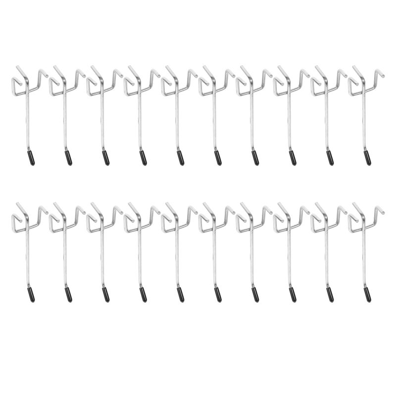 Iron Pegboard Hooks 20 Sets With Protective Caps Heavy Duty Double Prong For Tool Organization - Image 2
