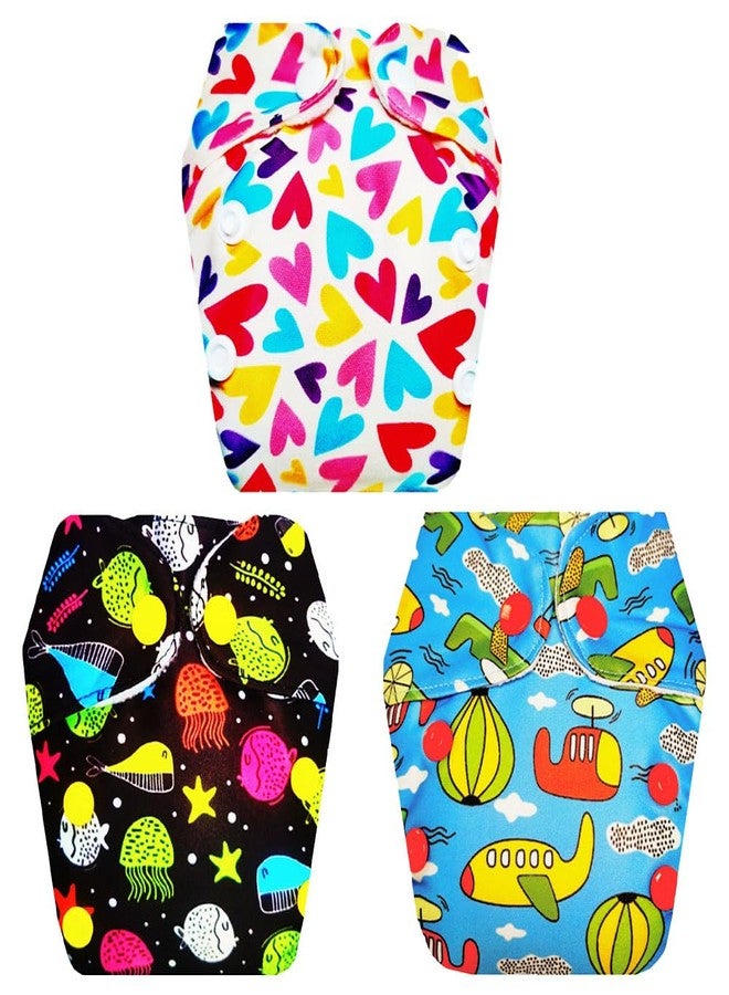 Dumbledo Premium Newborn Cloth Diaper with Integrated Insert (Pack of 3) | Hypoallergenic | 6-Layer Absorbent Pad | Quick Dry | Perfect for Indian Summers | 0 - 4 Months | Unisex Baby - Image 1