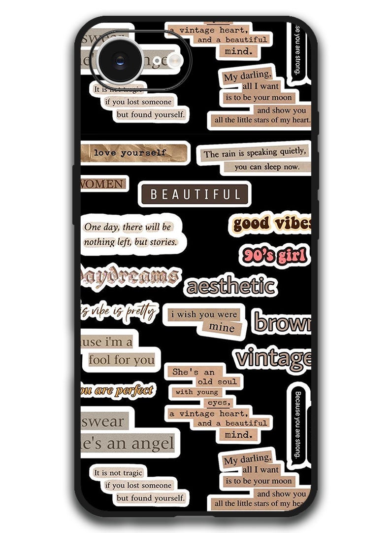 Theodor Case Compatible with Apple iPhone 16e 6.1 Inch Protection Shockproof Bumper Cover - Beautiful Quote - Image 1