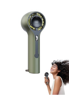 GIFT Portable Handheld Fan, Speed(1-100) Adjustable Turbo Mini and 3000mAh Battery Rechargeable Personal Fan, Digital Display, Gifts for Women Men Travel/Camping/Outdoor-Green  - Image 1
