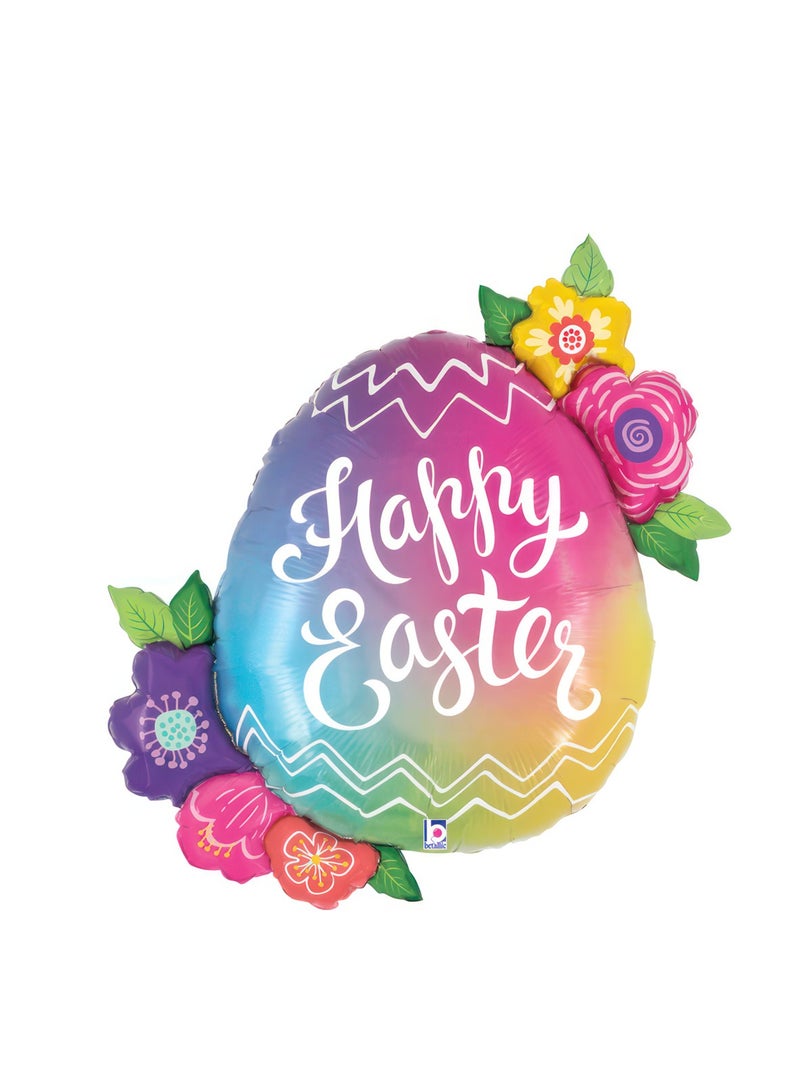 Betallic 27" Easter Egg Flowers Foil Balloon - Image 1
