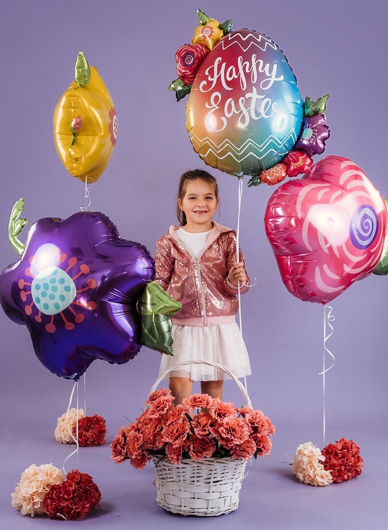 Betallic 27" Easter Egg Flowers Foil Balloon - Image 2