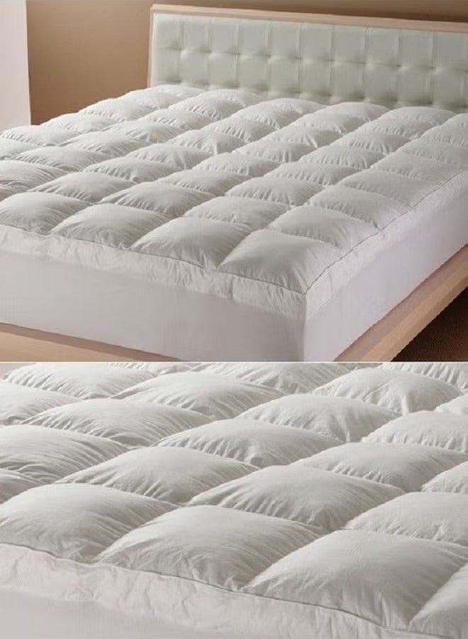 Brides Double-sided microfiber mattress pad, height 14 cm, round mattress, size 200 x 200 cm - white - Image 3