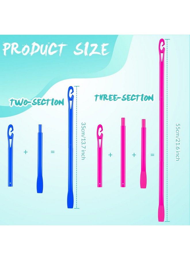 Yilloog 4 Pcs Hair Curlers Hook Spiral Curls Hook 13.8 Inch 22 Inch Styling Hair Hook Extended Heatless Curls Hook For Long Wave Hair Curlers Blue Rose Red - Image 3