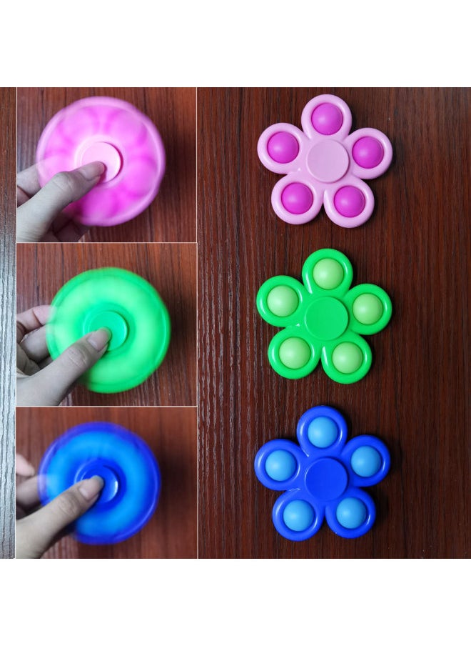 Finger Gyro Bubble Music Five Or Six Finger Fun Rodent Pioneer Vent Press Soft Silicone Keychain Children's Toys-Color:7.7cm Five-finger Bubble Solid Color  - Image 1