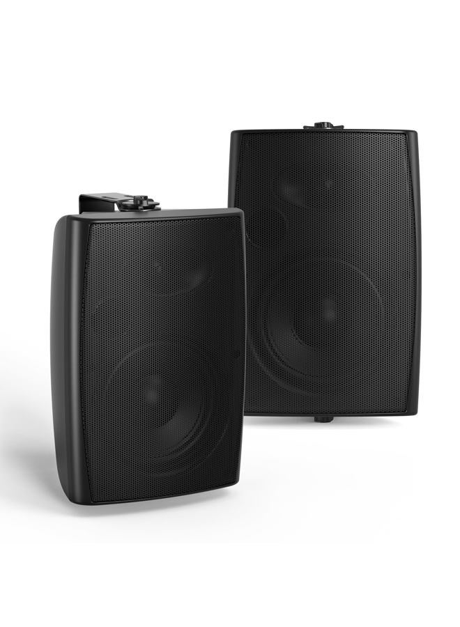 Herdio 4 Inch Passive Outdoor Speakers Wired,200W High Performance Wall Mount Waterproof Speakers for Patio, Deck, Backyard,Effortless Mounting Swivel Brackets,Black - Image 1