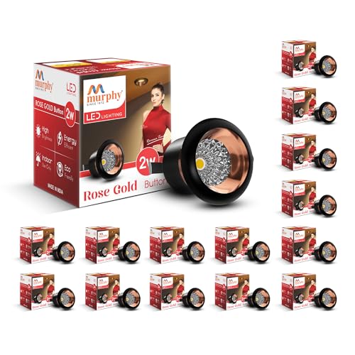Murphy 2 Watts Rose Gold Button LED Cool White Round LED Spot Light, Pack of 15 - Image 1