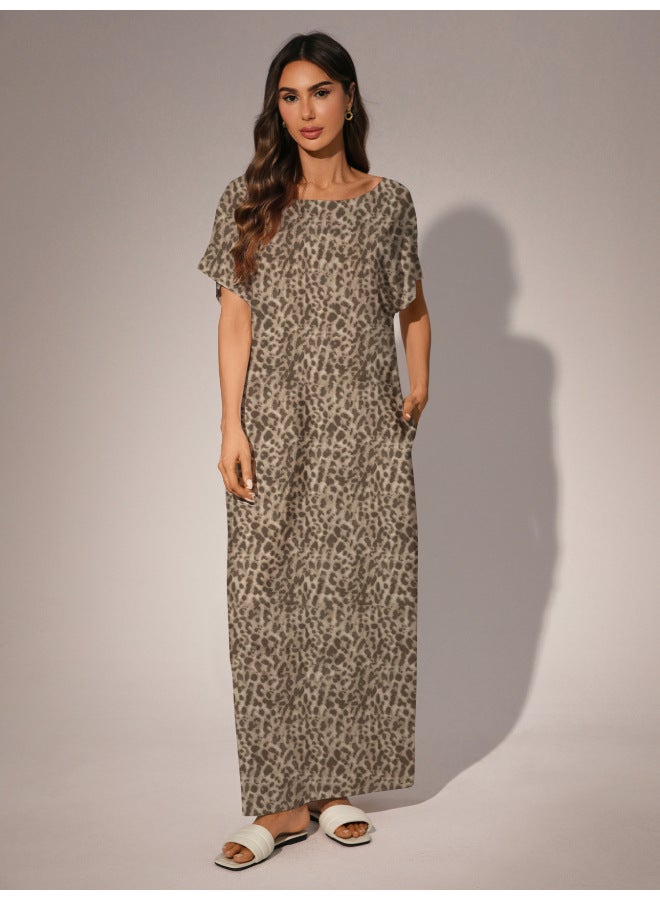 Tianfu Super Source Women's Clothing Trade European And American Plus Size Women's Loose Long Wide Dress