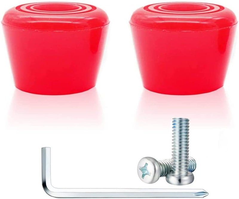 VNAKER PU Rubber Roller Skate Toe Stoppers 1 Pair with Screws - Image 2