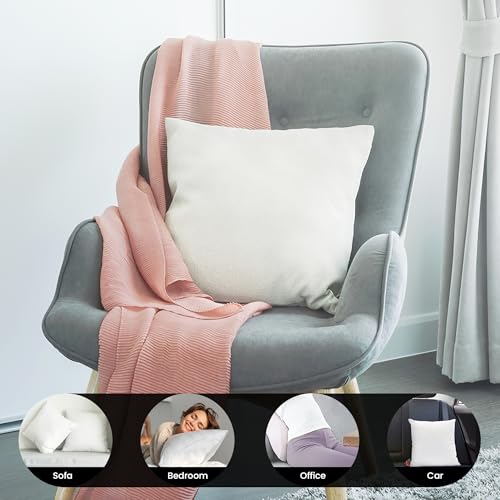 Foamily Throw Pillows Insert 20 x 20 Inches Hypoallergenic, Made in USA - Decorative Couch, Bed Filler - Image 5