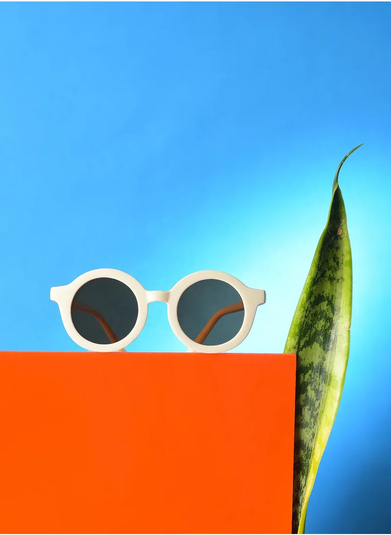 صوص هاوت Brown Lens White Oval Sunglasses