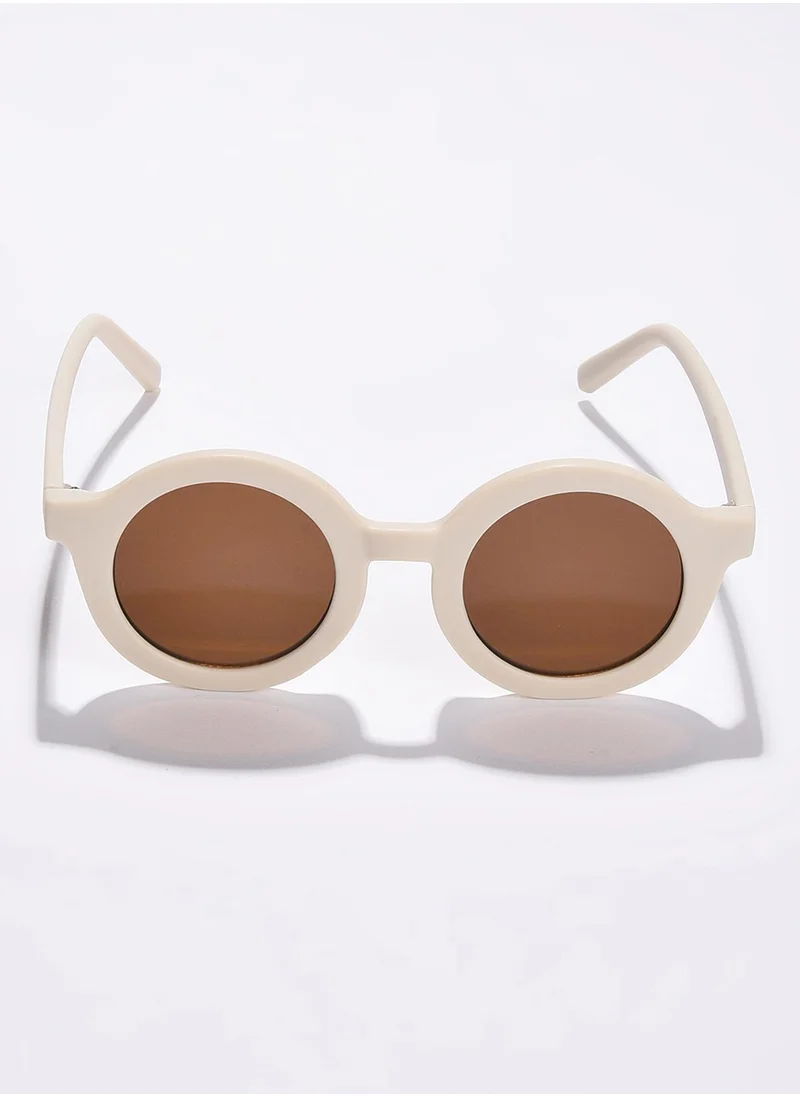 صوص هاوت Brown Lens White Oval Sunglasses