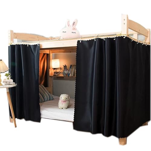 Qubanda Dorm Home Solid Thicken Bunk Blackout Bed Curtains Cloth Bed Canopy Students Single Sleeper1 Panel Black - Image 1