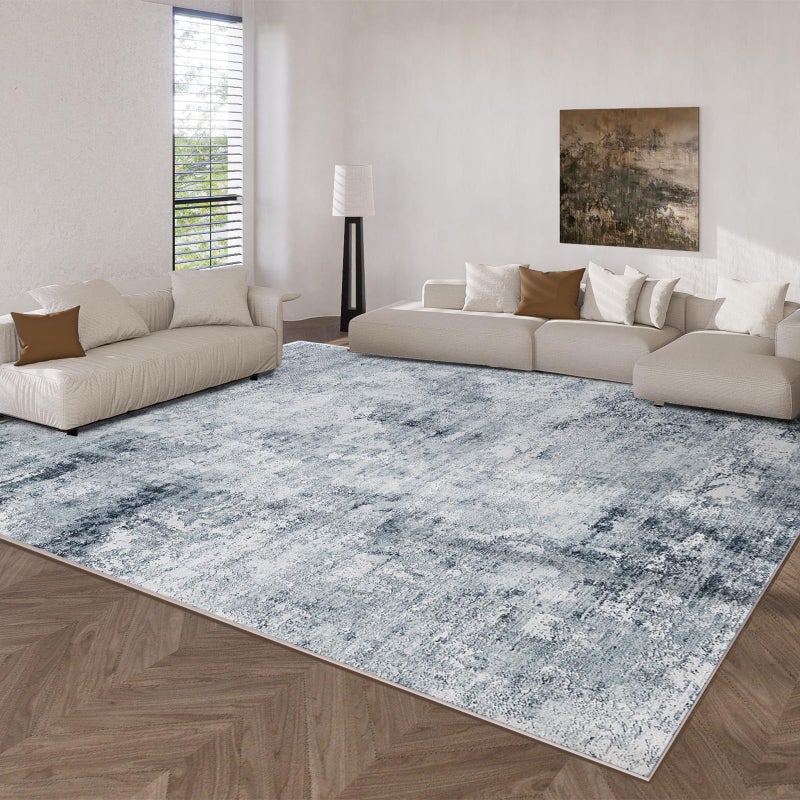palohom Washable Living Room Area Rugs: 9'x12' Large Rug Stain Resistant Distressed Abstract Rug Non Slip Low Pile Faux Wool Soft Area Rug for Bedroom Bedside Indoor Kids Playroom Dorm Nursery Dining Room - Image 3
