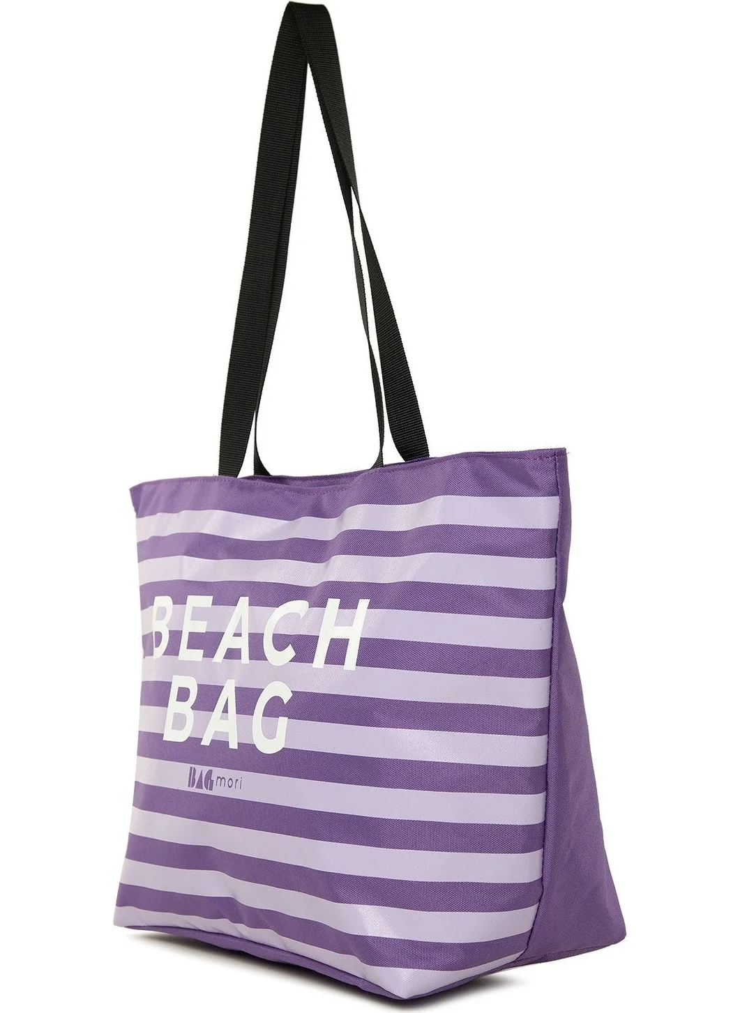 Bagmori Lilac Striped Beach Bag Printed Beach Bag