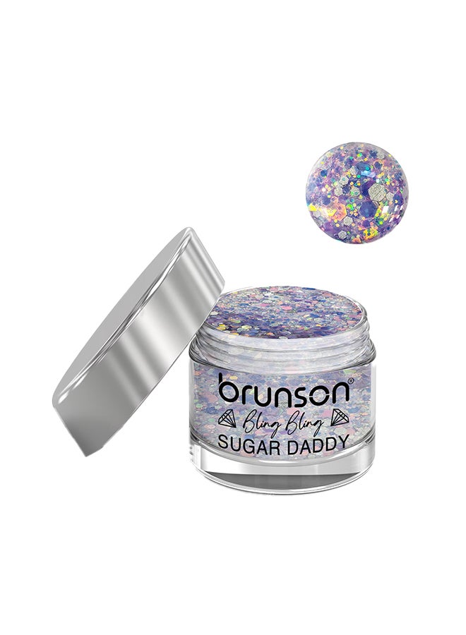 Acrylic Nail Powder DIP And Buff System, Sugar Daddy Glittered 30ml BFL002