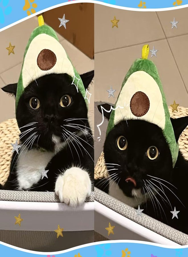 Weewooday 5 Pcs Cat Adorable Costume Bunny Hat with Ears Funny Mane Cat Hat for Pets and Small Dogs Kitten Puppy Party Costume Accessory Headwear(Avocado, Orange, Strawberry, Pineapple, Frog) - Image 5