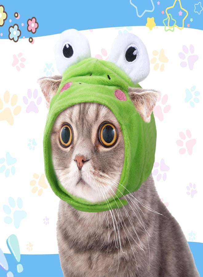 Weewooday 5 Pcs Cat Adorable Costume Bunny Hat with Ears Funny Mane Cat Hat for Pets and Small Dogs Kitten Puppy Party Costume Accessory Headwear(Avocado, Orange, Strawberry, Pineapple, Frog) - Image 4