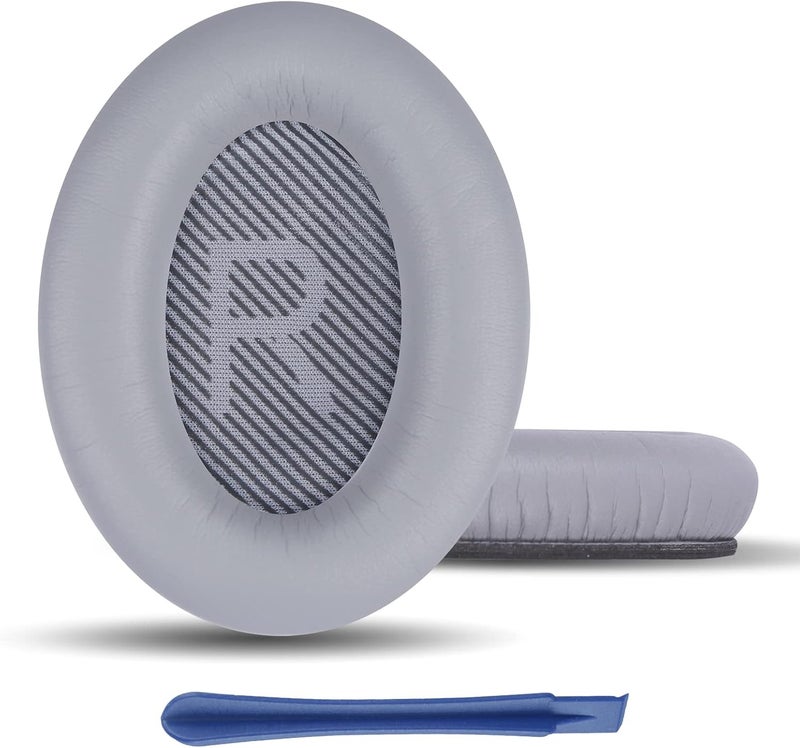 Proxima Direct Professional Replacement Ear Pads Cushions, Proxima Direct Earpads for Bose QuietComfort 35 / QC35 & QC35ii,Quiet Comfort 35 II (Bose QC35 II) and QC45, Shaped Scrims with L and R Lettering (Silver) - Image 2
