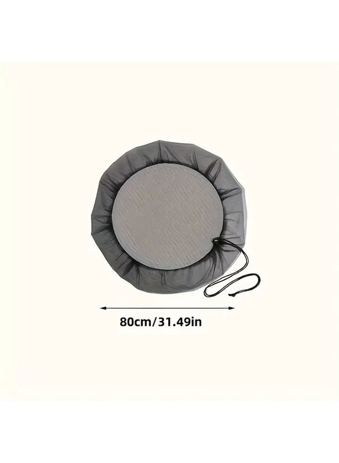 1pc 23.62inch Rain Barrel Cover with Drawstring Durable Polyester Mesh Leaf Debris Protection for Garden Lawn Outdoor Space - Image 5