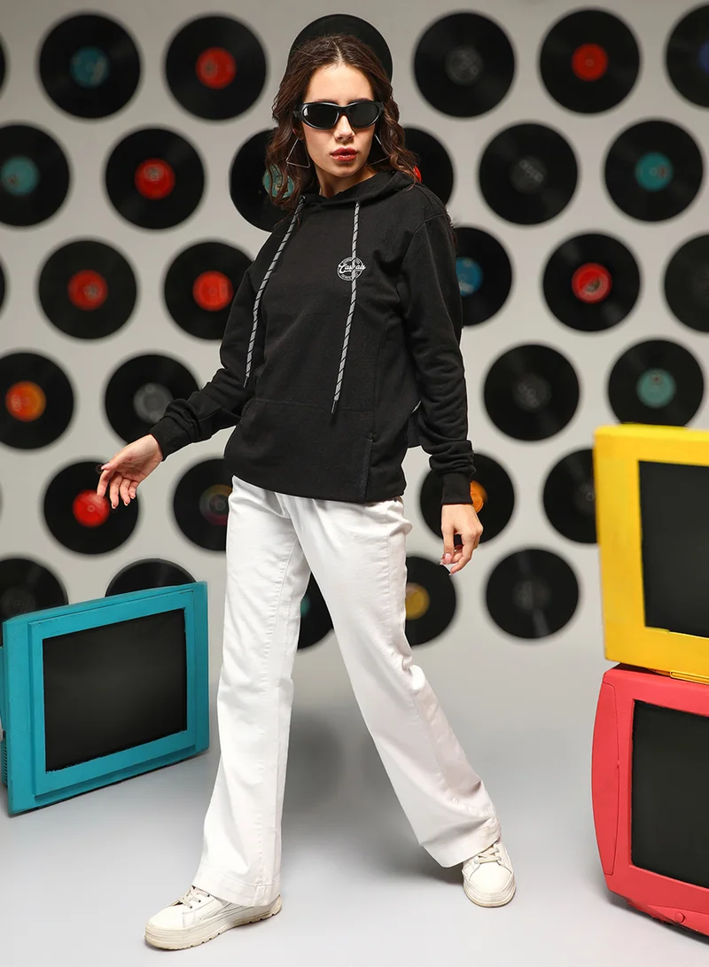 كامبوس سوترا Women's Onyx Black Relaxed Pullover Hoodie