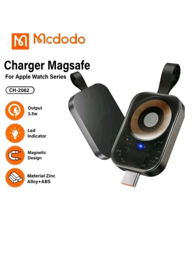 مكدودو شاحن لاسلكي مغناطيسي Mcdodo CH-2062 لساعة Apple مع مدخل من النوع C CH2062 باللون الأسود - Image 2