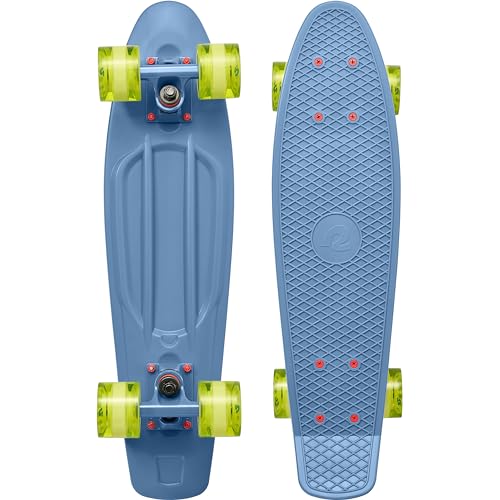Retrospec Quip Mini Cruiser Adult Skateboard 225in Compact Board with ABEC7 Bearings PU Wheels Waffle Grip Deck for Smooth Riding Portable 5lb Design - Image 1