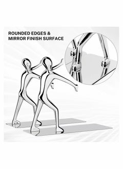 KASTWAVE Decorative Bookends Heavy Duty Zinc Alloy Man Book End, Metal Book Ends for Shelves  - Image 4