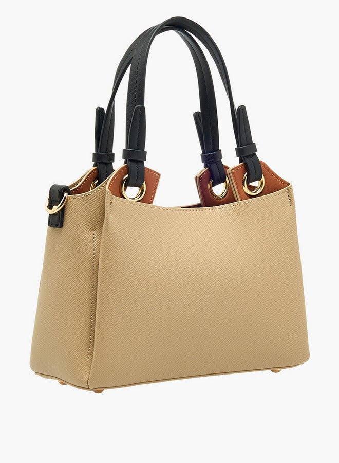 Flora Bella By Shoexpress Solid Tote Bag with Double Handles and Detachable Shoulder Strap  - Image 4