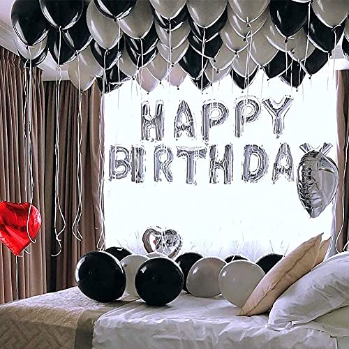 Crackles Happy Birthday Silver Foil Balloons in Capital Letters Upper Case for Birthday Decorations, Large (P-HBSB-65-IP) - Image 5