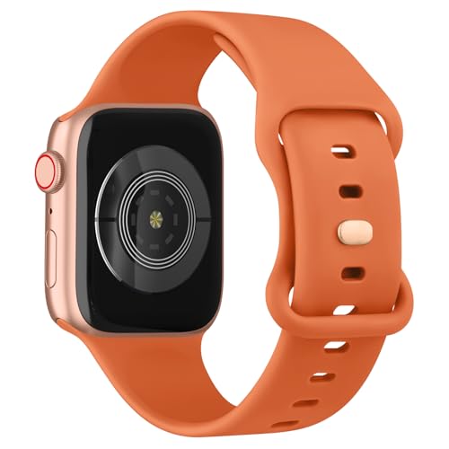 Tobfit Watch Strap Compatible with Apple Watch Series 8 7 6 5 4 3 2 1 SE 38 mm 42mm 40mm 44mm(Watch Not Included), Smartwatch band for Men Women, Strap for iWatch 8 7 6 5 4 3 2 1 (38mm, Orange) - Image 1