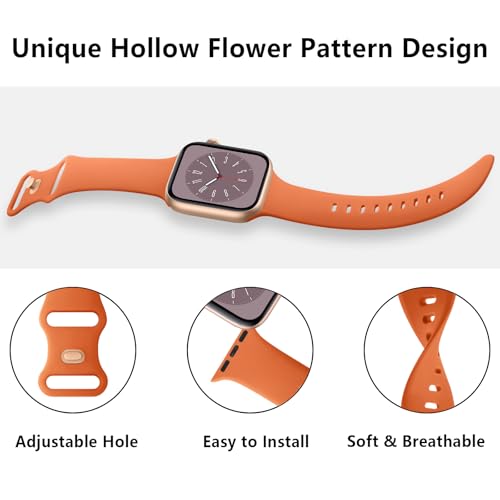 Tobfit Watch Strap Compatible with Apple Watch Series 8 7 6 5 4 3 2 1 SE 38 mm 42mm 40mm 44mm(Watch Not Included), Smartwatch band for Men Women, Strap for iWatch 8 7 6 5 4 3 2 1 (38mm, Orange) - Image 5