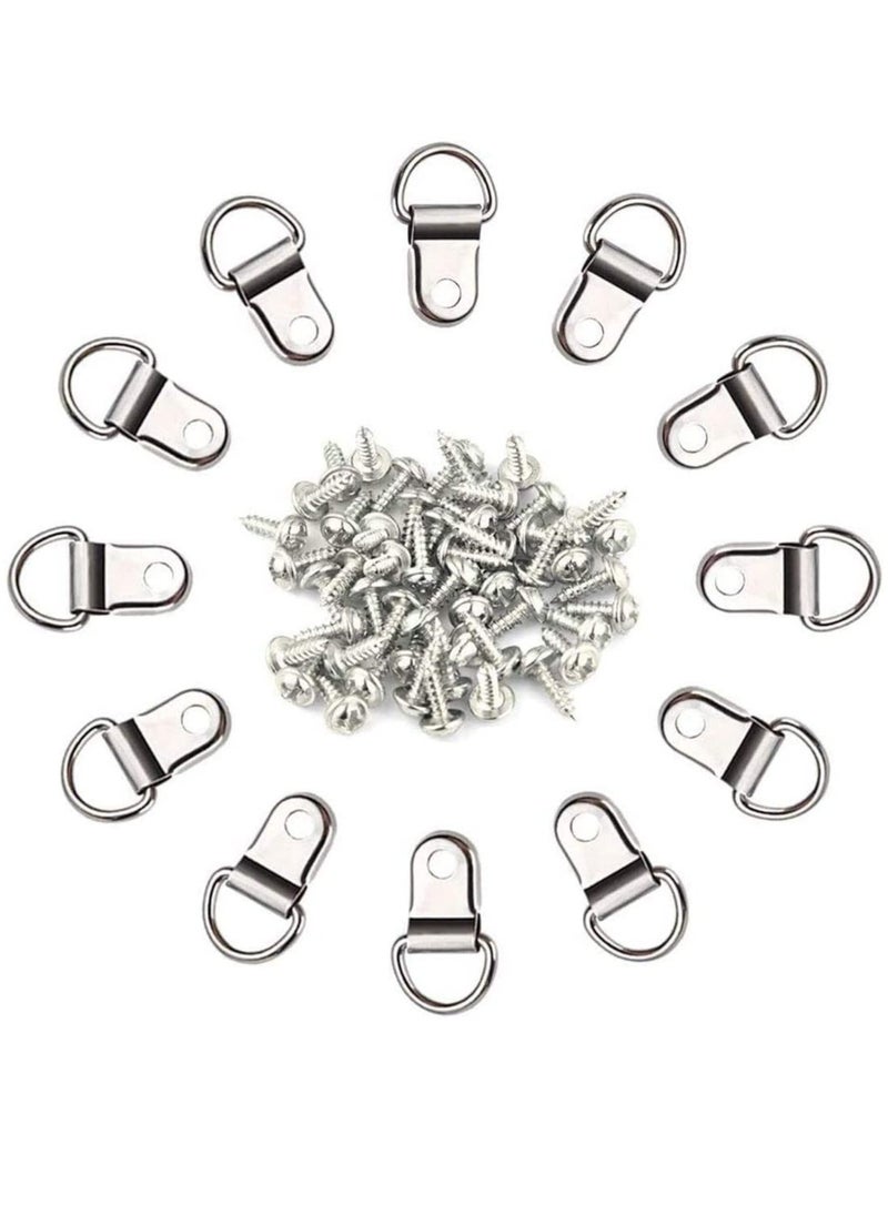 50 Pack D Ring Picture Frame Hanging Hangers with Screws for Picture Hanging, Home Decoration, Artwork, Picture Frame Hook, Photos, Mirrors, Hanging Clock  - Image 1