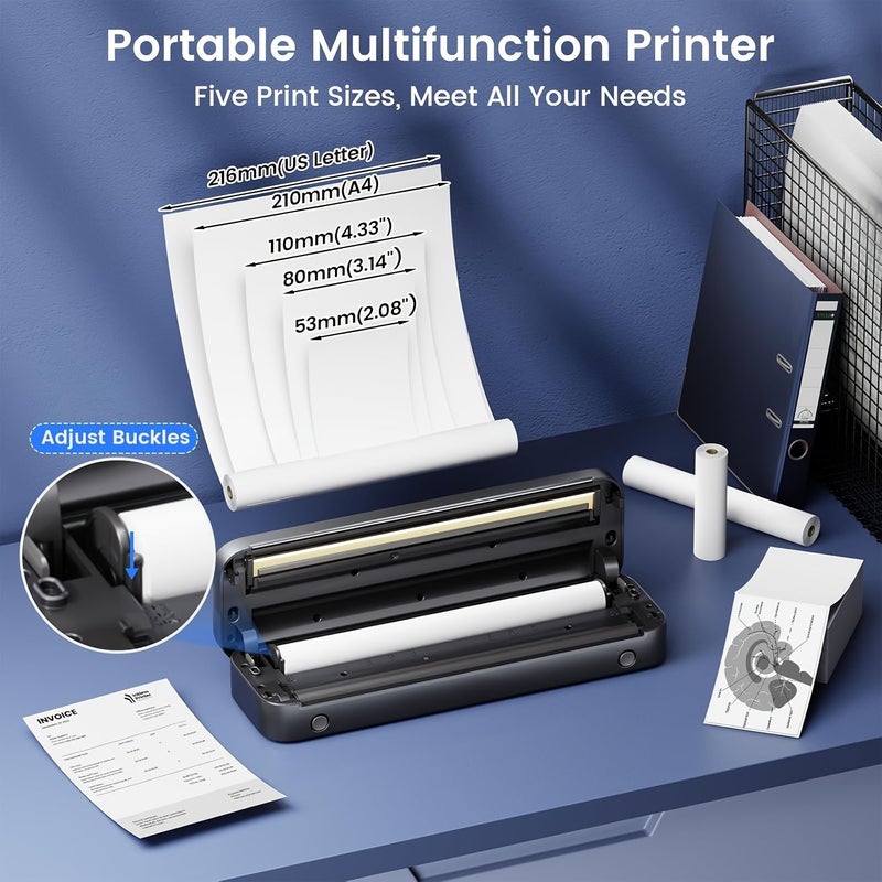 Purple Phomemo Wireless Mobile Printer Thermal Support 85 x 11 US Letter - Image 4