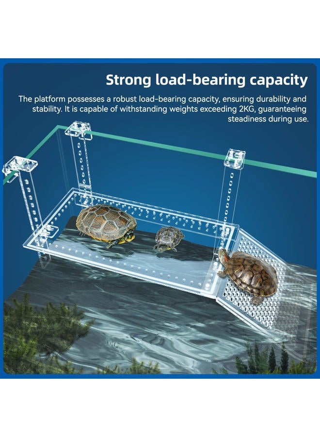 RunDuck Turtle Docks Large Adjustable Turtle Basking Platform for Aquatic Turtles, Design for Tanks 0.3"-2" Thick, Stable Construction,Slip-Resistant Ramp,Adjustable Ramp Direction (13'' x 6.9'') - Image 5