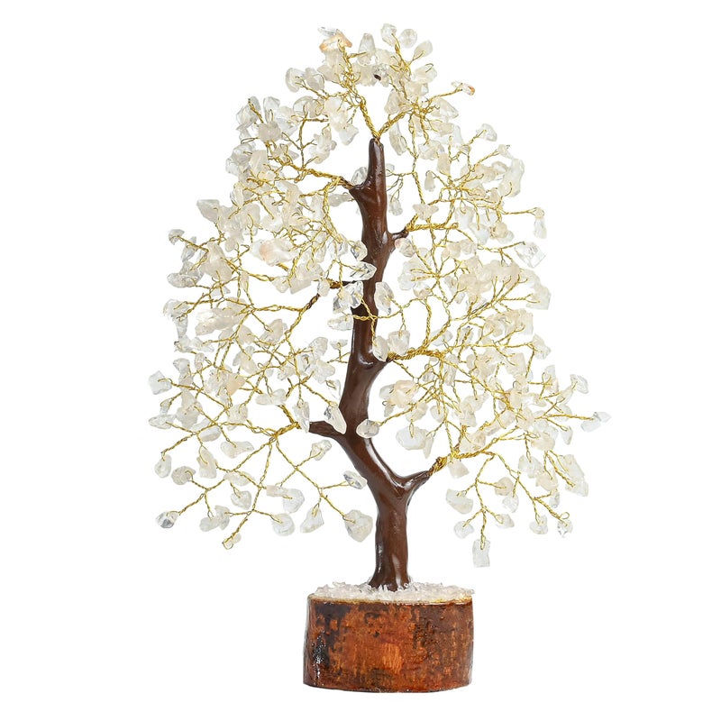 Crocon Clear Quartz Crystal Tree of Life - Chakra for Positive Energy, Feng Shui Decor - Gemstone Money Bonsai Tree, Good Luck Healing Crystals - Meditation Stones, Spiritual Unique Gift 10-12" - Image 4