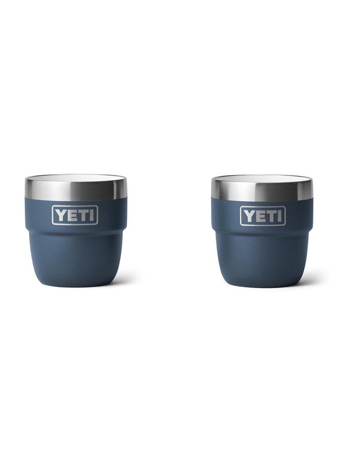 YETI Rambler 4 oz Stackable Cup, Stainless Steel, Vacuum Insulated Espresso/Coffee Cup, 2 Pack, Navy - Image 1