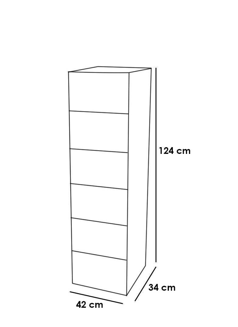 المفرج أدرج تخزين بلاستيك 6 طوابق متعددة الاستخدامات  42×34×124 سم  - Image 4