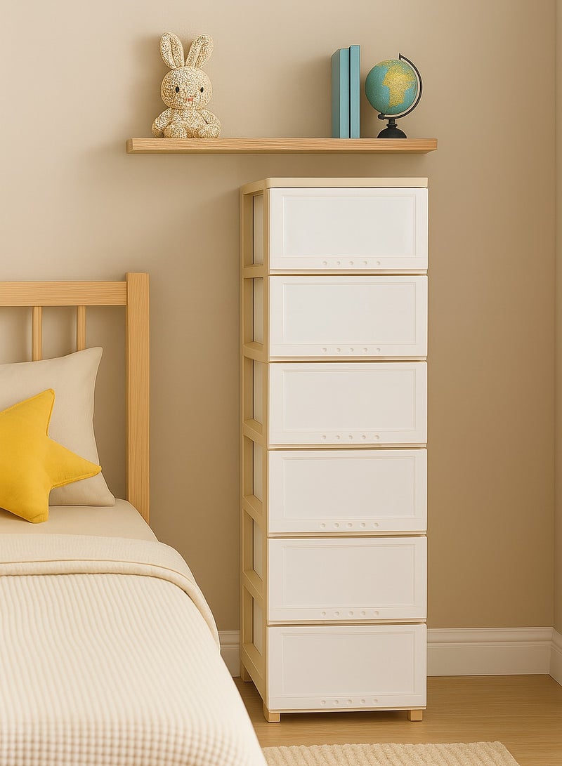 ALMUFARREJ Chest of 6 Drawers Multicolour  42×34×124 cm - Image 1