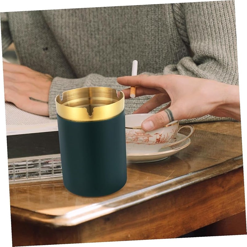 Stainless Steel Windproof Cigar Ashtray with Lid Portable for Home Office - Image 5