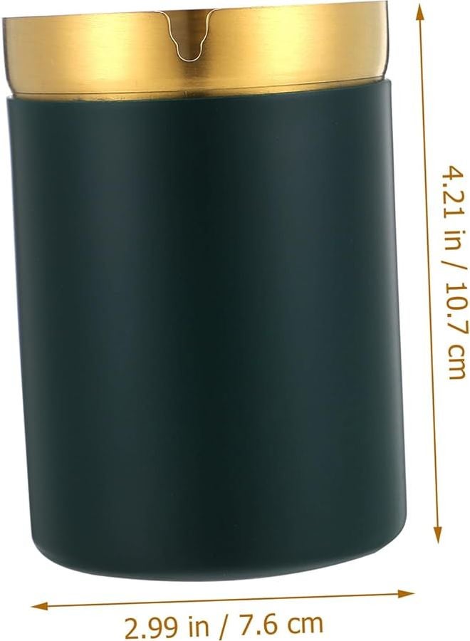 Stainless Steel Windproof Cigar Ashtray with Lid Portable for Home Office - Image 4