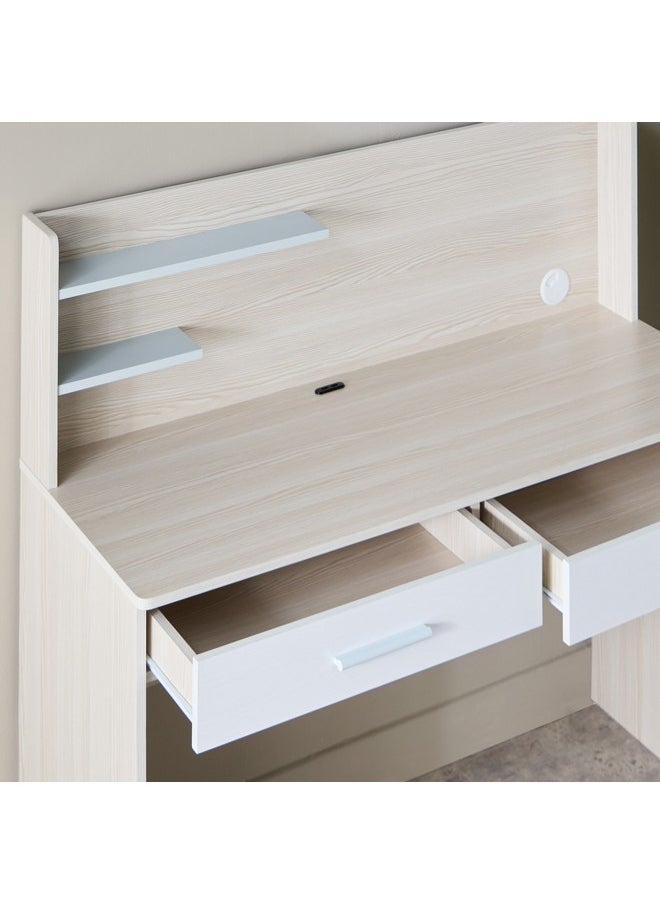 Skye 2-Drawer Study Desk with Hutch and USB Light 48 x 116 x 120 cm - pzsku/ZFBDF8F1C83F6310A47ECZ/45/_/1735803266/4333deec-4111-4c13-9ce8-6eb71f56e9be