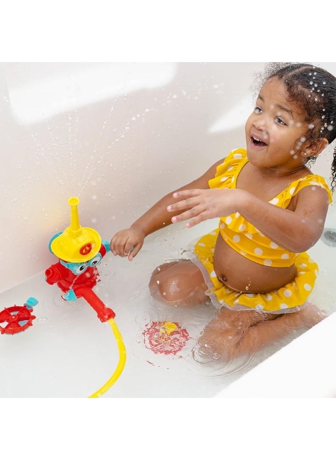 Yookidoo Fire Hydrant Bath Toy - Baby Bathtime Toy with Fire Hose and Three Spray Accessories - Spinning Gear and Googly Eyes for Bath Time Sensory Development