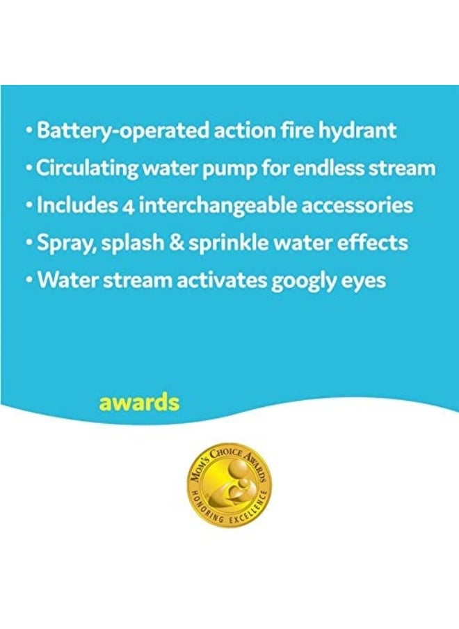 Yookidoo Fire Hydrant Bath Toy - Baby Bathtime Toy with Fire Hose and Three Spray Accessories - Spinning Gear and Googly Eyes for Bath Time Sensory Development