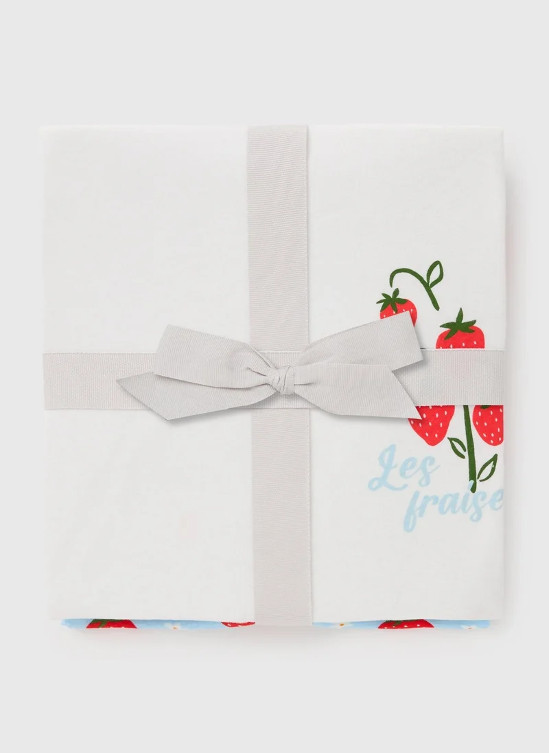 Matalan Cream Strawberry Wide Pyjama Set Bundle