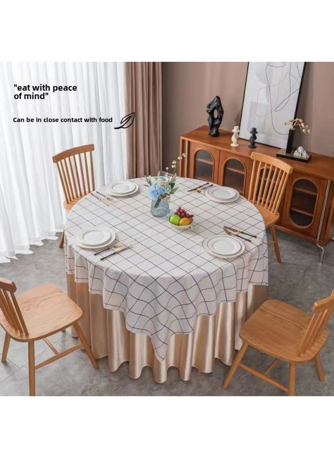 Generic - Factory Wholesale Disposable Thickened Tablecloth Net Red Plaid Picnic Mat Tablecloth Restaurant Hotel Round Tablecloth-Color:Simple Red And White Grid [new Material Thickening]]-Specifications:1.8 M * 1.8 M - Image 1