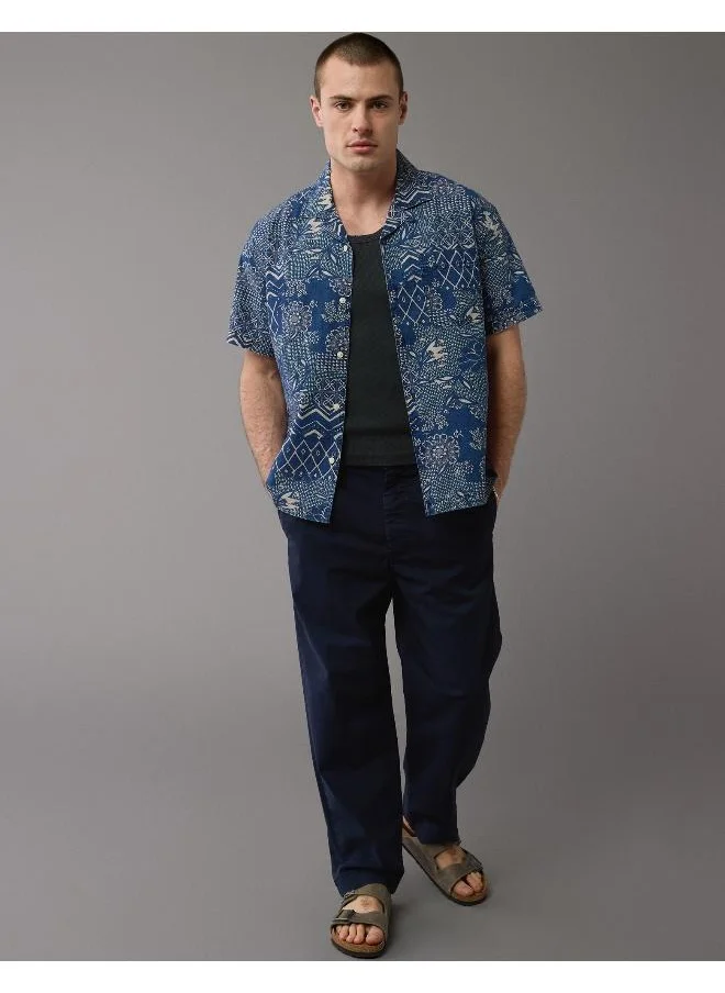 American Eagle Printed Button-Up Regular Fit Poolside Shirt