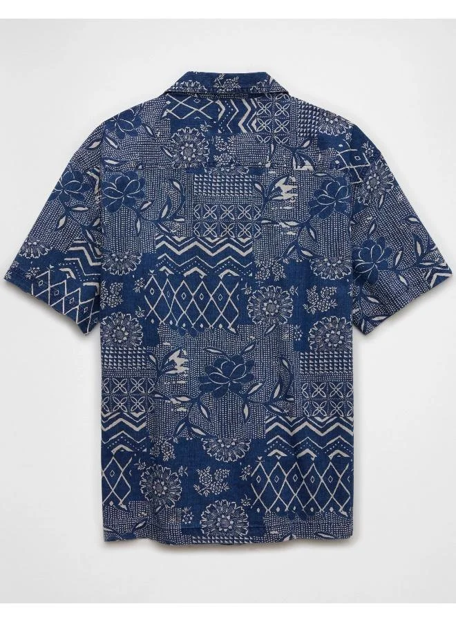 امريكان ايجل Printed Button-Up Regular Fit Poolside Shirt