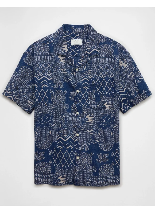 امريكان ايجل Printed Button-Up Regular Fit Poolside Shirt